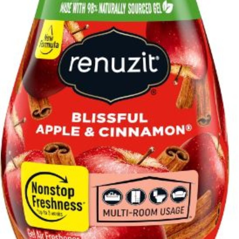 Renuzit Air Freshener Blissful Apple & Cinnamon 7 oz 1 Gel Cone Home Scent Fall